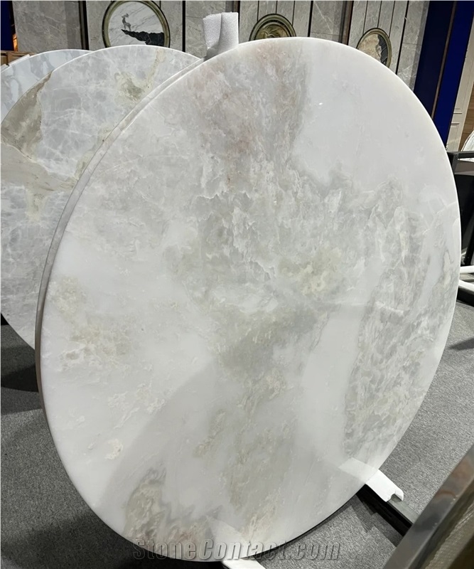 Polished Fantasy White Marble Slab For Tiles