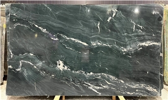 Polished Wall Floor Tiles Versace Green Quartzite Slab