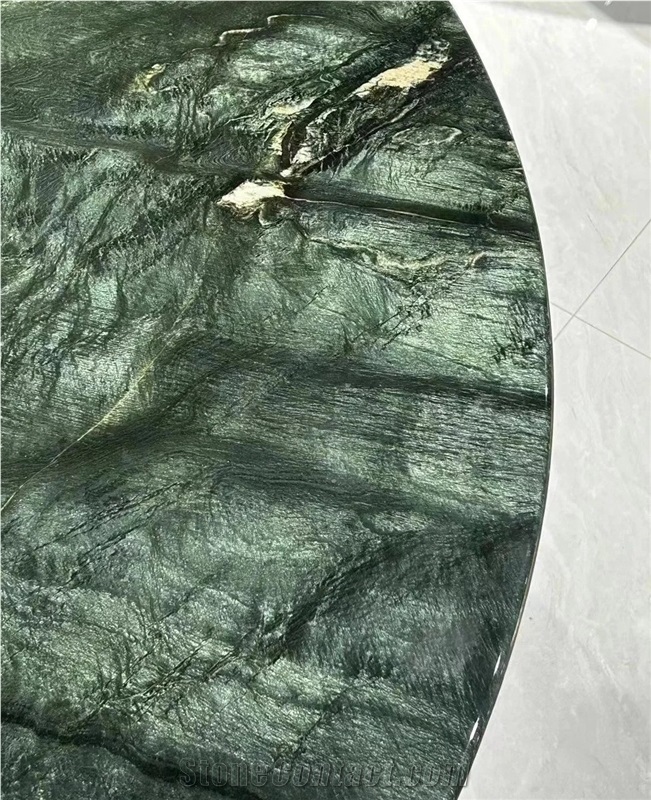 Polished Wall Floor Tiles Versace Green Quartzite Slab