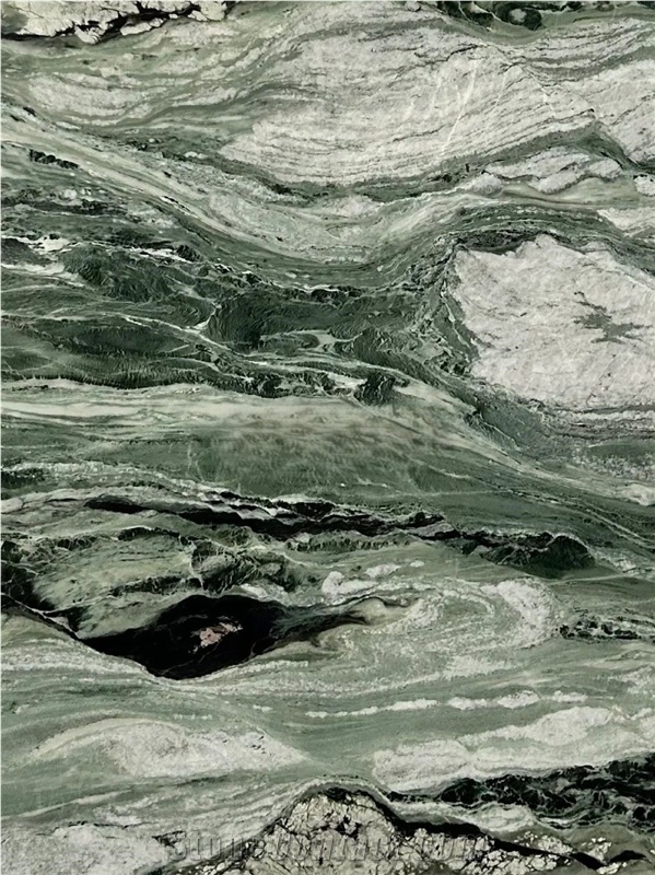 Victoria Polished Wall Tiles Green Marble Slab