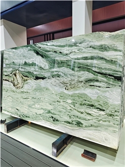 Victoria Polished Wall Tiles Green Marble Slab