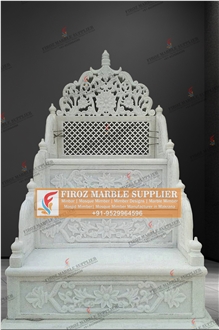 White Marble Mimber Staircase Design For Mosque
