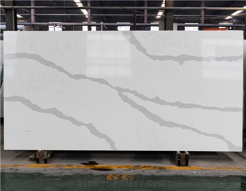 Artificial Quartz White Engineered Stone Slabs