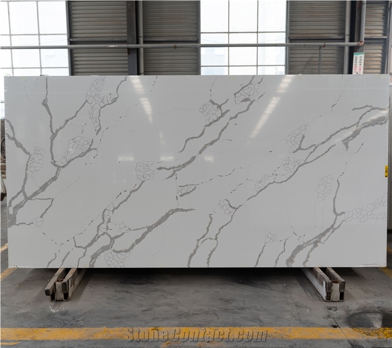 Artificial Quartz White Engineered Stone Slabs
