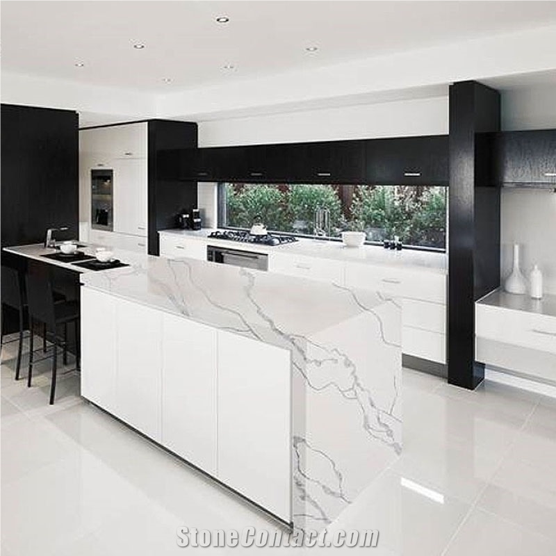 Artificial Quartz White Engineered Stone Slabs