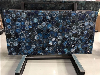 Blue Agate Semiprecious Luxury Gemstone Slab&Tile