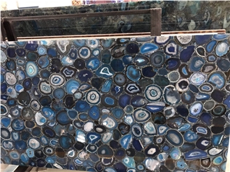Blue Agate Semiprecious Luxury Gemstone Slab&Tile
