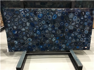 Blue Agate Semiprecious Luxury Gemstone Slab&Tile