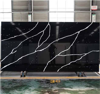 Calacata Black Artificial Quartz, Engineered Stone Slabs