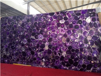 Lilac Agate Stone Translucent Slabs Semiprecious Stone Tiles