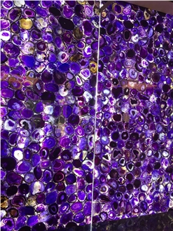 Lilac Agate Stone Translucent Slabs Semiprecious Stone Tiles