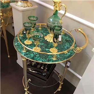 Peacock Green Jade Tiles Slabs Semi-Precious Stone