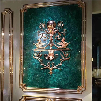 Peacock Green Jade Tiles Slabs Semi-Precious Stone
