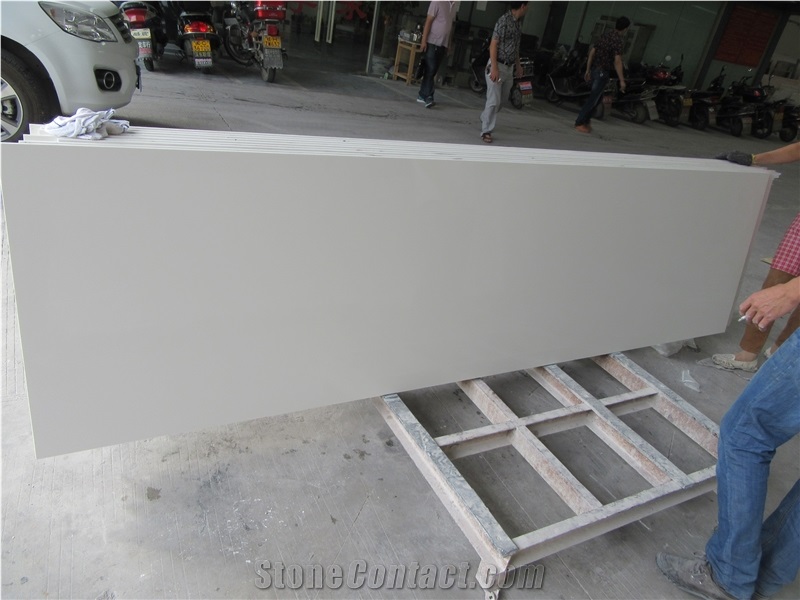 Pure White Polished Artificial Stone Slabs Nano Stone Slabs
