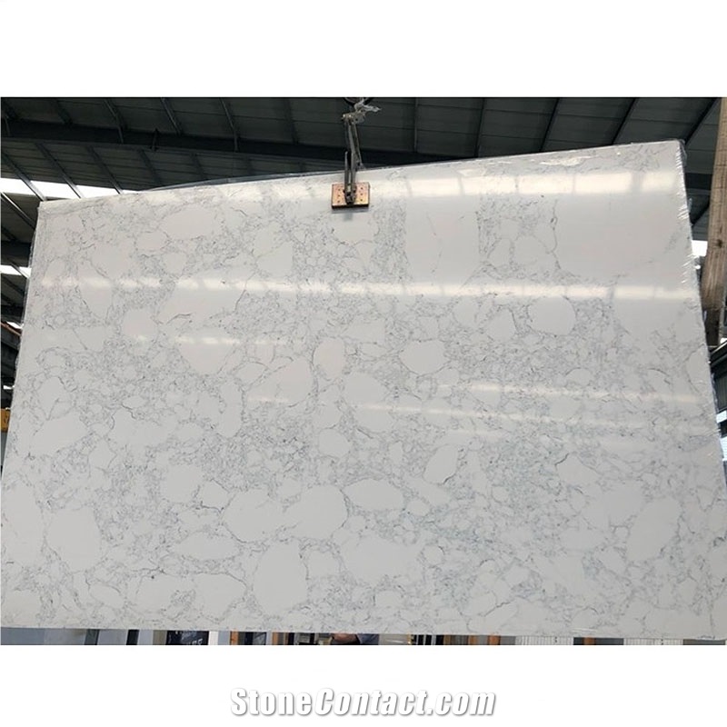 White Arabescato Slabs Artificial Quartz Slabs