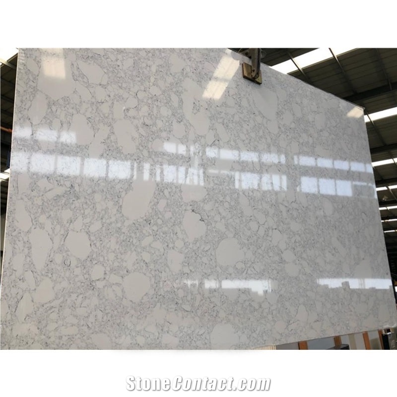 White Arabescato Slabs Artificial Quartz Slabs