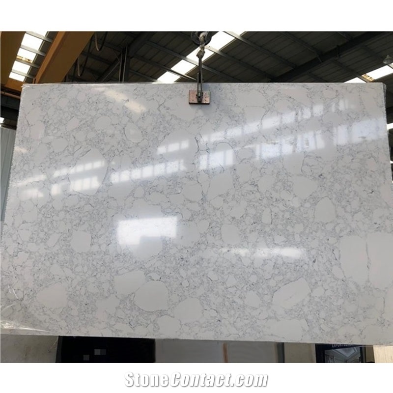 White Arabescato Slabs Artificial Quartz Slabs