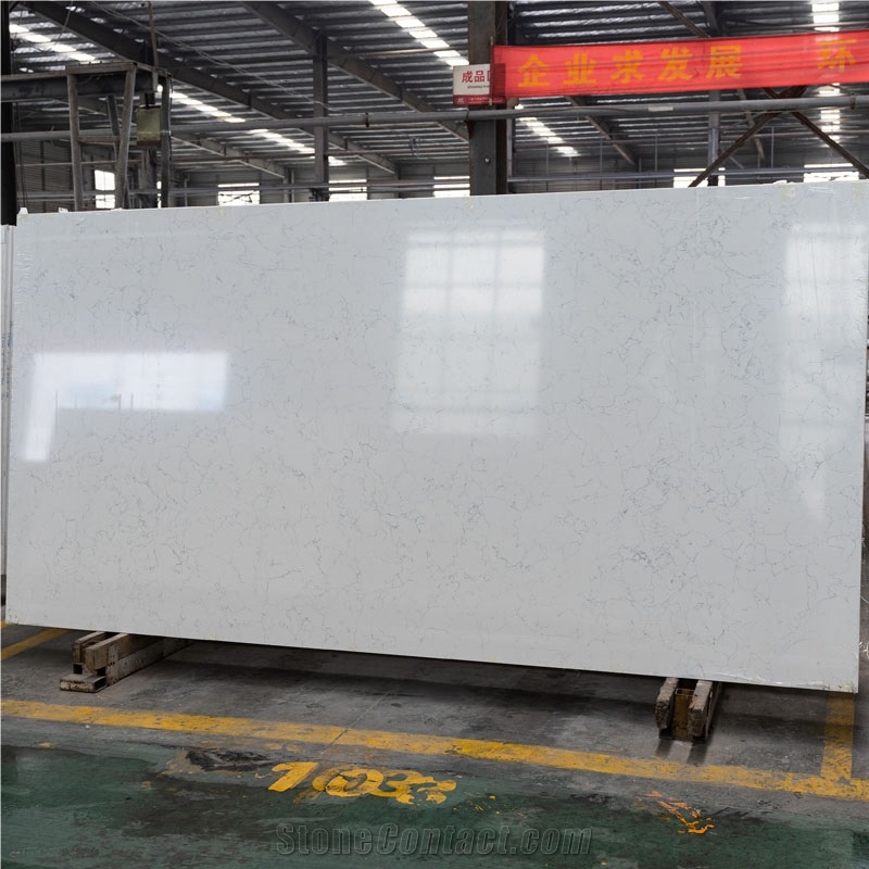 White Arabescato Slabs Artificial Quartz Slabs