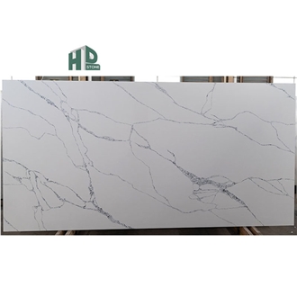 White Calacatta Quartz Slab Artificial Stone