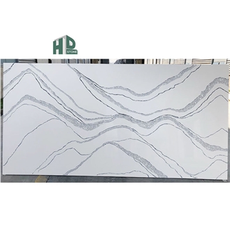 White Calacatta Quartz Slab Artificial Stone