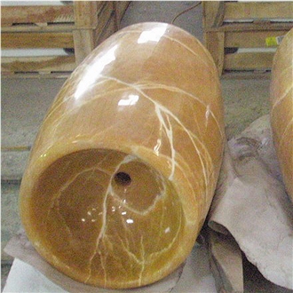 Chinese Honey Onyx Yellow Bathroom Sink