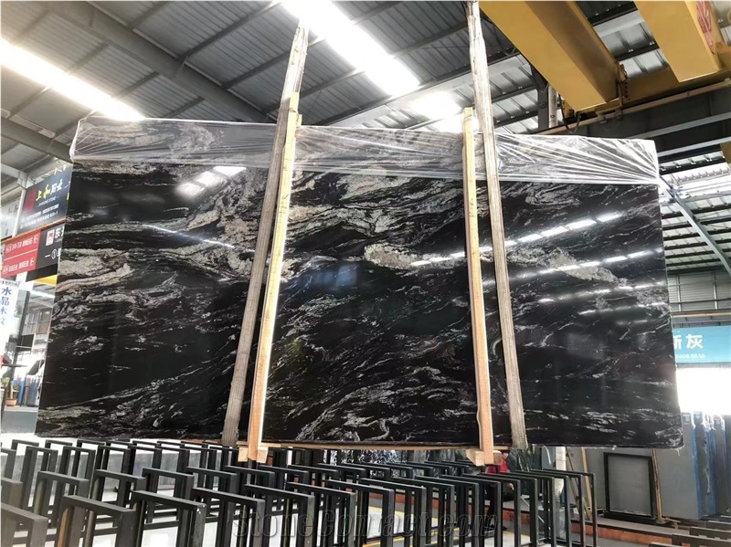 Cosmic Black Granite Stone Slabs For Flooring