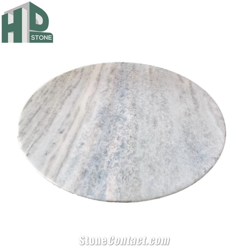Crystal Blue Marble Round Coffee Table Tops