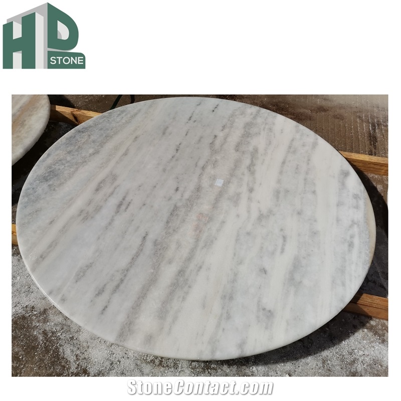 Crystal Blue Marble Round Coffee Table Tops