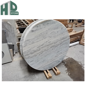 Crystal Blue Marble Round Coffee Table Tops