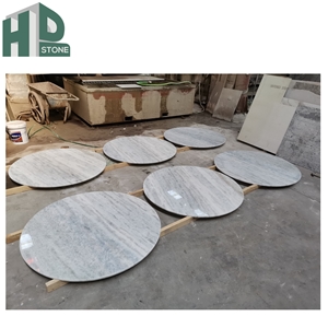 Crystal Blue Marble Round Coffee Table Tops