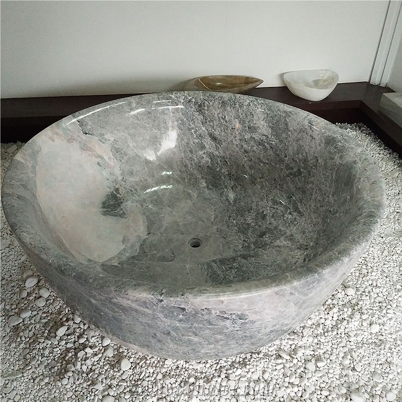 Customized Athena Grey Marble Bathtub