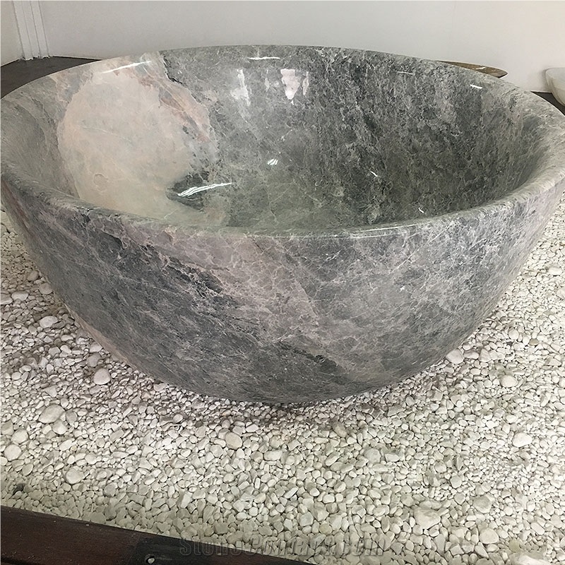 Customized Athena Grey Marble Bathtub