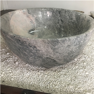 Customized Athena Grey Marble Bathtub