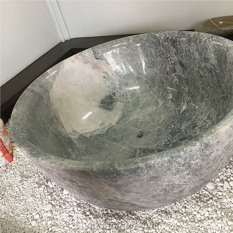 Customized Athena Grey Marble Bathtub