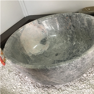 Customized Athena Grey Marble Bathtub