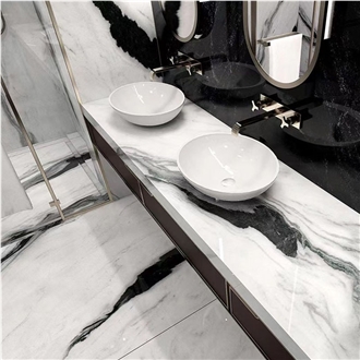 Panda White Marble Flooring Slabs
