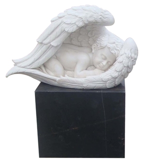 White Marble Garden Fountain With Stone Angel Sculpture