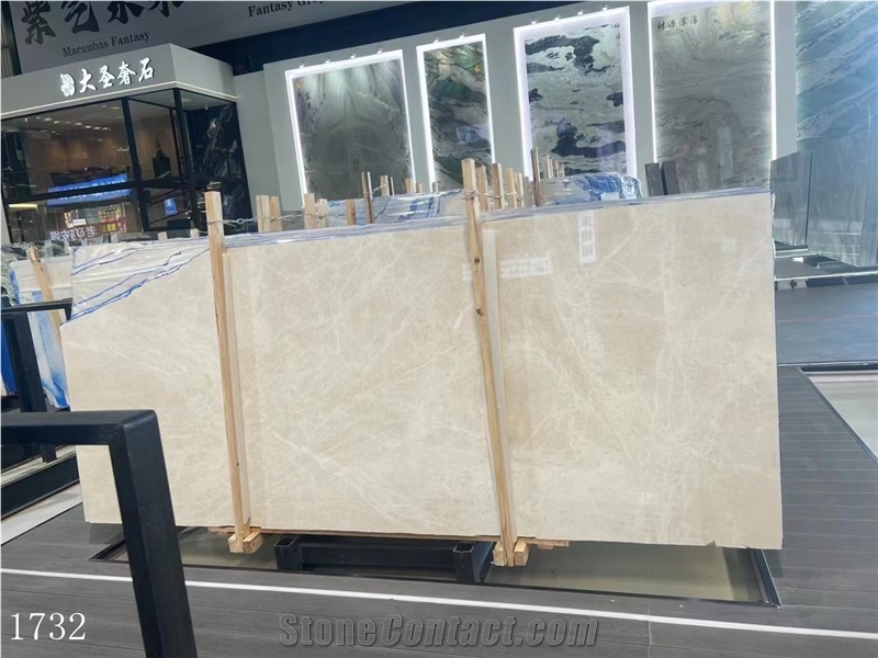 Bai Yulan Beige Marble Slab Tiles Bailuan Turcamar Stone
