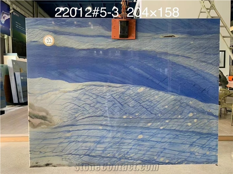Brazil Azul Imperial Quartzite Large Size Blue Slab Polished