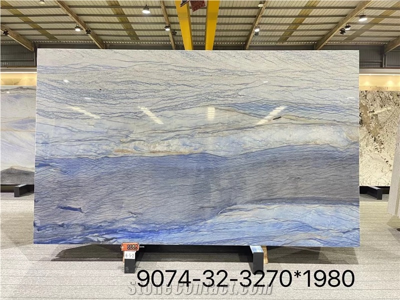 Brazil Blue Azul De Quartzite Azul Macaubas Slab In China