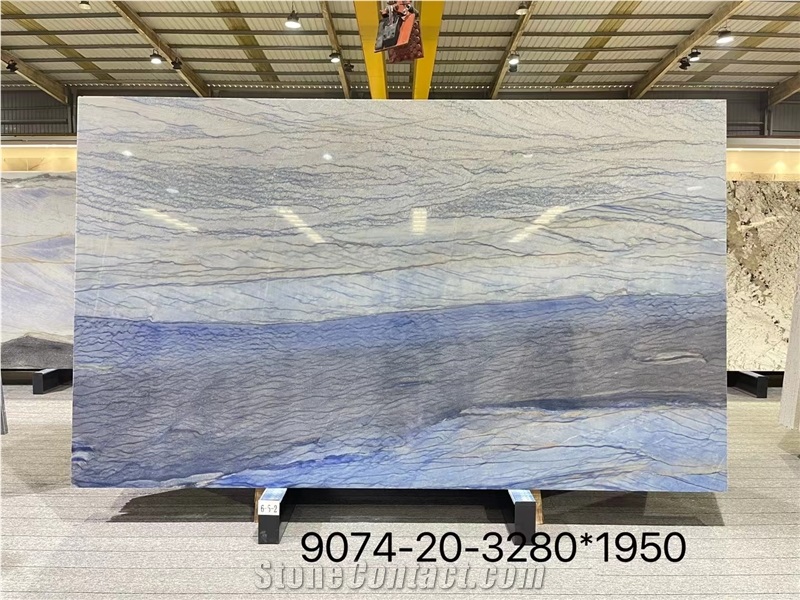 Brazil Blue Azul De Quartzite Azul Macaubas Slab In China