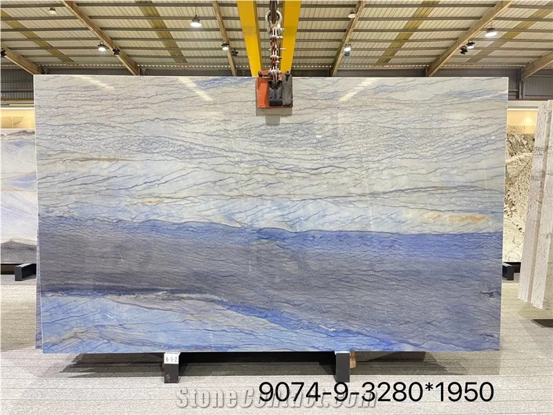 Brazil Blue Azul De Quartzite Azul Macaubas Slab In China