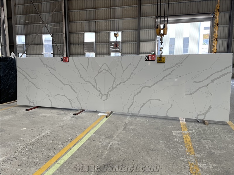 127X64inch Custom Calacatta Laza Extra Quartz Slabs