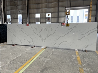 127X64inch Custom Calacatta Laza Extra Quartz Slabs