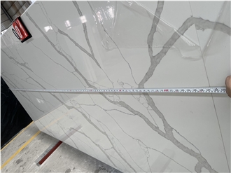 127X64inch Custom Calacatta Laza Extra Quartz Slabs