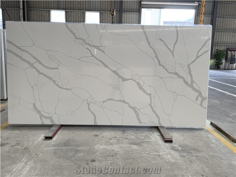 127X64inch Custom Calacatta Laza Extra Quartz Slabs