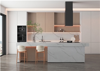 127X64inch Custom Calacatta Laza Extra Quartz Slabs