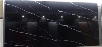 Custom Size Eased Edge Black 5064 Quartz Round Table Tops
