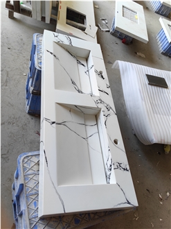 Custom Size Integrsted Sink Quartz Bathroom Vanity Tops