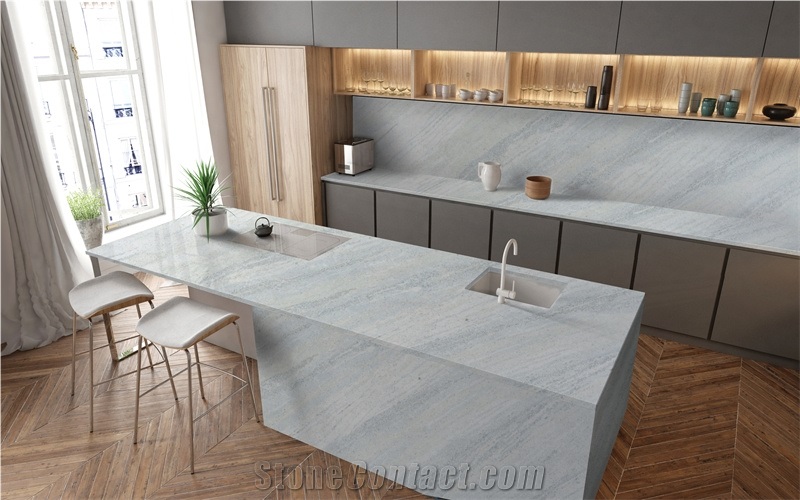 GOLDTOP OEM/ODM 6039 Blue Crystal Quartz Slabs
